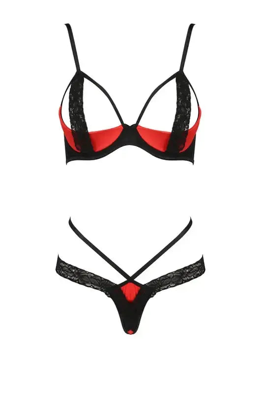 Ensemble coquin "bikini sexy femmina passion" : lingerie sexy 2 pièces, ouverte, string et disponible chez LollyDoll