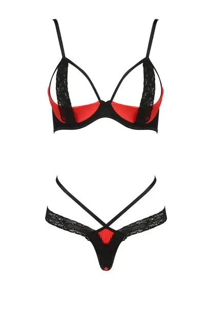 Ensemble coquin "bikini sexy femmina passion" : lingerie sexy 2 pièces, ouverte, string et disponible chez LollyDoll