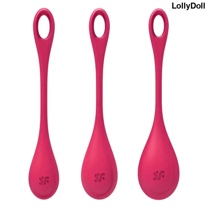 boules de geisha satisfyer yoni power 1 set de 3 rouge disponible chez LollyDoll