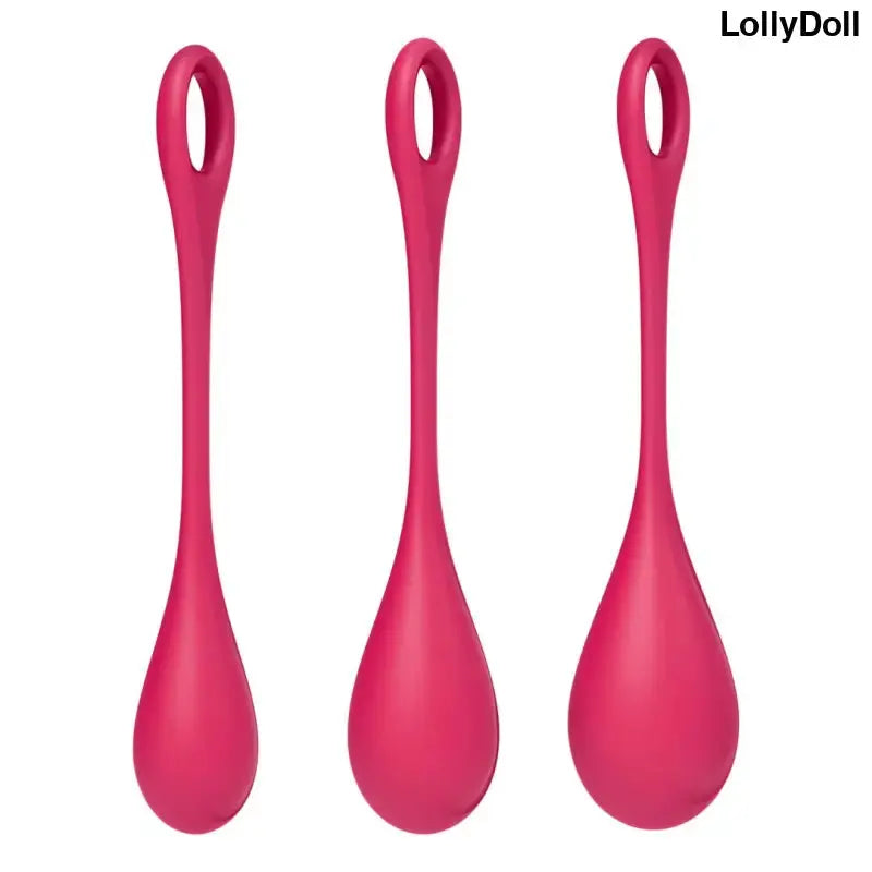 boules de geisha satisfyer yoni power 1 set de 3 rouge disponible chez LollyDoll