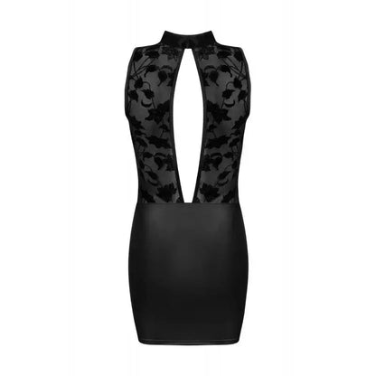 Robe sexy noire en dentelle, ouverte sur le côté. Parfaite pour une soirée sexy. Pour femme. disponible chez LollyDoll