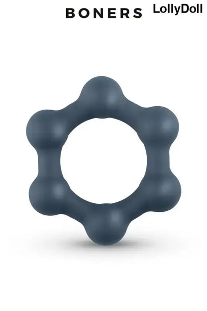 Cockring hexagonal avec billes en acier de Boners, jouet intime pour intensifier les sensations.