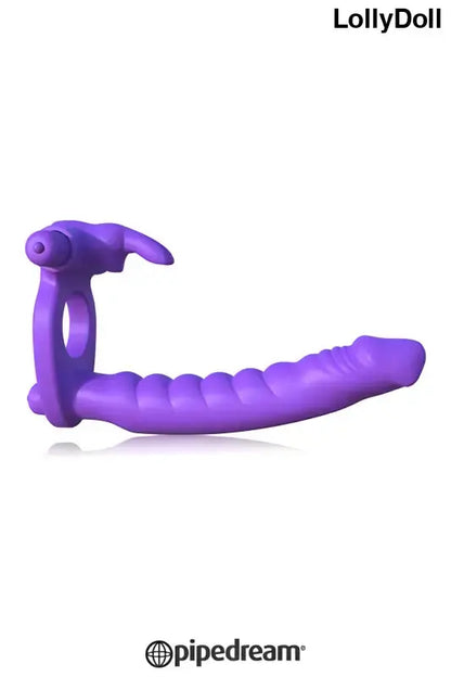 Cockring rabbit double pénétration avec gode, idéal pour une double pénétration intense et une érection ferme et disponible chez LollyDoll