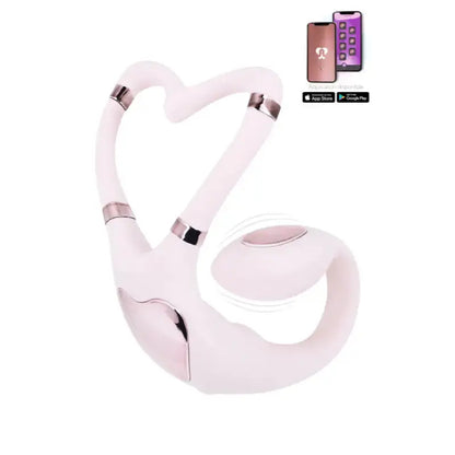 Double stimulateur connecté Venus en forme de coeur rose- Adrien Lastic LollyDoll