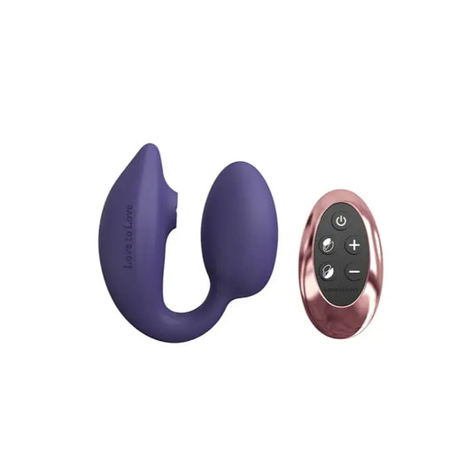 Double stimulateur féminin Wonderlover violet avec télécommande - Love to Love.