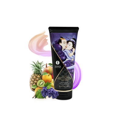 Crème massage comestible Shunga fruits exotiques onctueuse hydratante sans paraben vegan