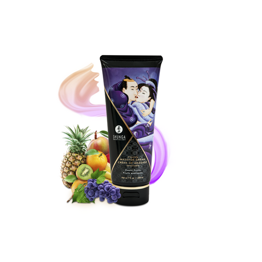 Crème massage comestible Shunga fruits exotiques onctueuse hydratante sans paraben vegan