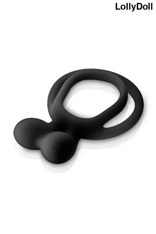 Double cockring noir de la marque Glamy, en silicone, pour une expérience intense et confortable.