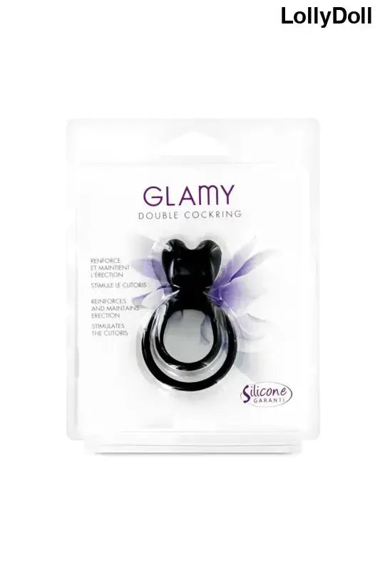 Double cockring en silicone noir. dans son emballage
