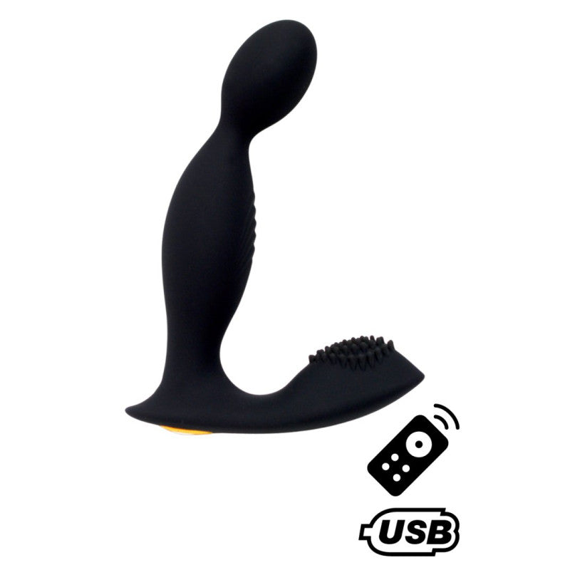 Stimulateur prostatique silicone médical waterproof Eliot Coeur Ardent – vue ensemble forme ergonomique et télécommande
