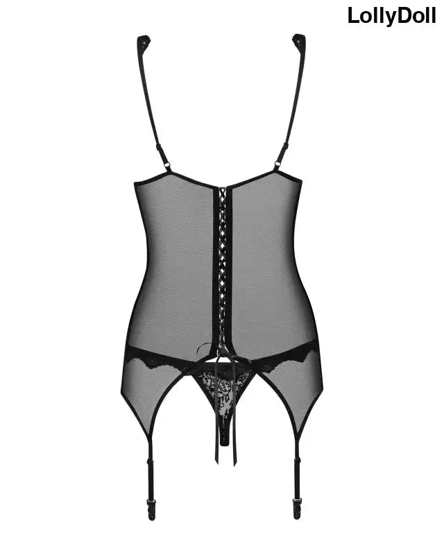 Guêpière Emperita noire avec porte jarretelle 