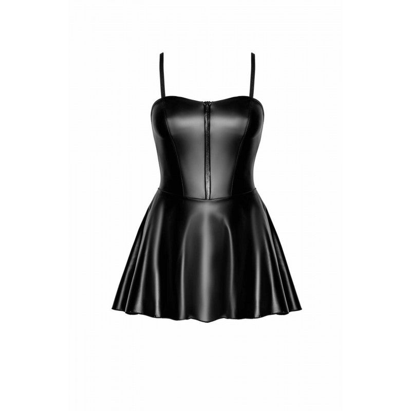Mini robe corset wetlook F308 Dreamer Noir Handmade avec bretelles amovibles disponible chez LollyDoll