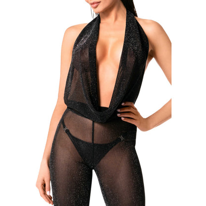 décolleté drapé combinaison dos nu pailletée – effet glamour