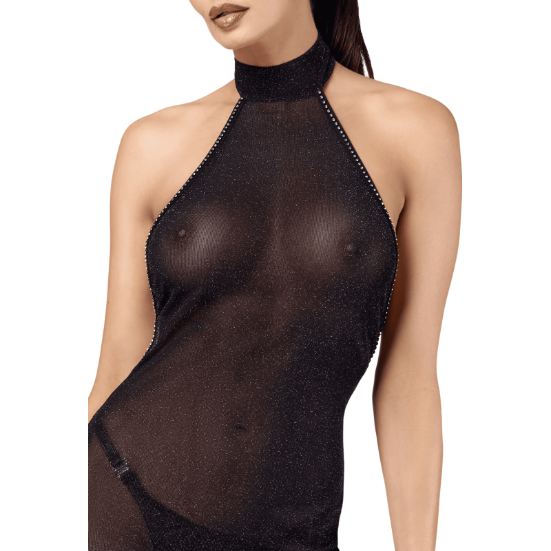 Robe longue pailletée noire Noir Handmade collection Kink Royal – disponible du XS au 3XL
