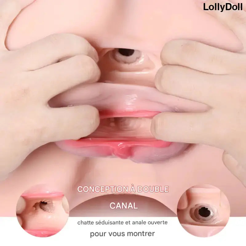 Tête de poupée sexuelle en silicone.