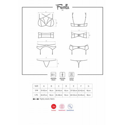 ensemble lingerie noir 4 pièces guide des tailles