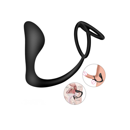 Stimulateur prostatique cockring silicone Gaston – schéma anatomique positionnement prostate et anneau pénien
masseur de prostate