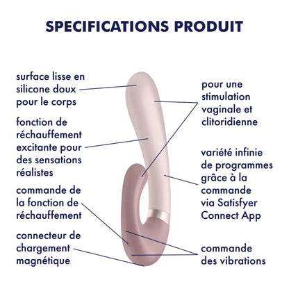 Spécifications vibromasseur heat wave connecté dispo chez LollyDoll 