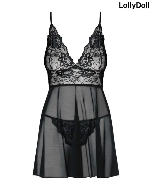  l'Idillia Imperia Babydoll noir, un  Babydoll.  élégante nuisette disponible chez LollyDoll