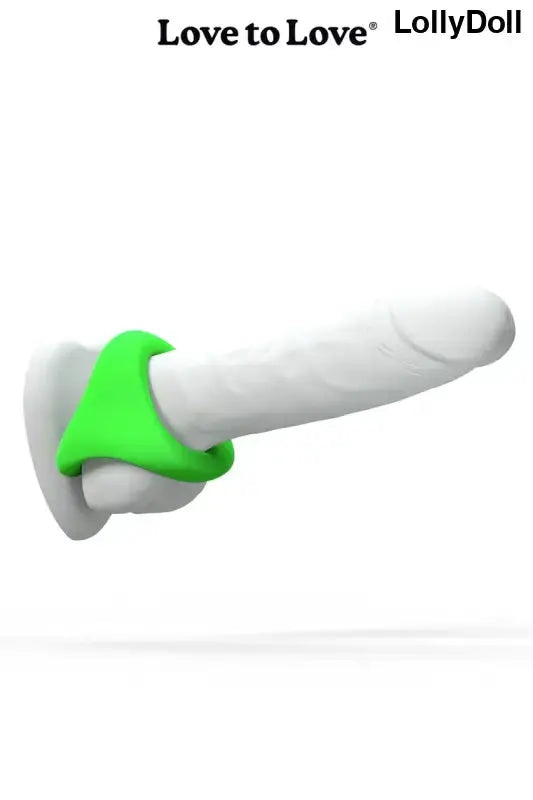 Lot de' Cockrings Pénis blanc avec anneau vert.