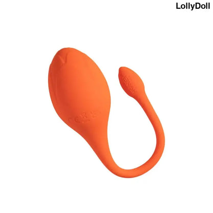 Oeuf vibrant orange de Lili, contrôlé par application pour une expérience sensorielle unique.
