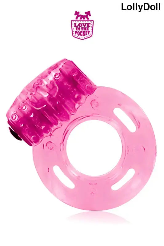 Cockring vibrant de Love In The Pocket, élégant anneau de pénis rose avec stimulation clitoridienne.