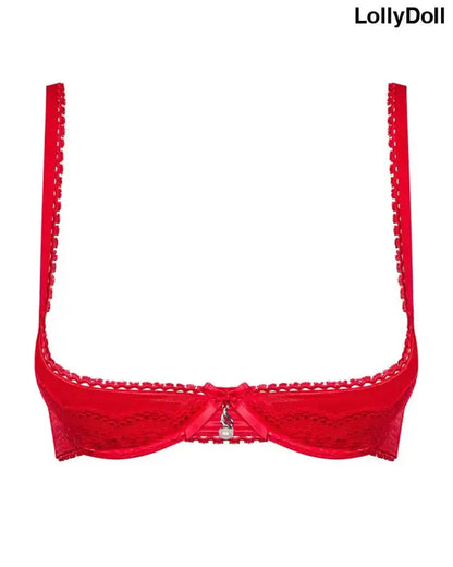 Soutien-gorge Lovica Demi soutien-gorge de couleur rouge, sa coupe demi-couverte offre un maintien optimal tout en alliant confort et style. Disponible chez LollyDoll pour sublimer votre collection de lingerie.