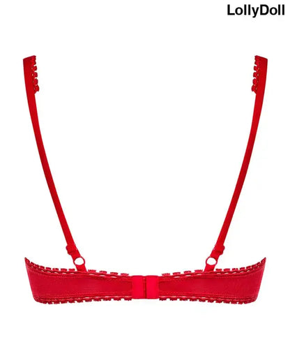 Magnifique soutien-gorge Lovica Demi soutien-gorge de couleur rouge, coupe demi-couverte offre un maintien optimal tout en étant confortable 