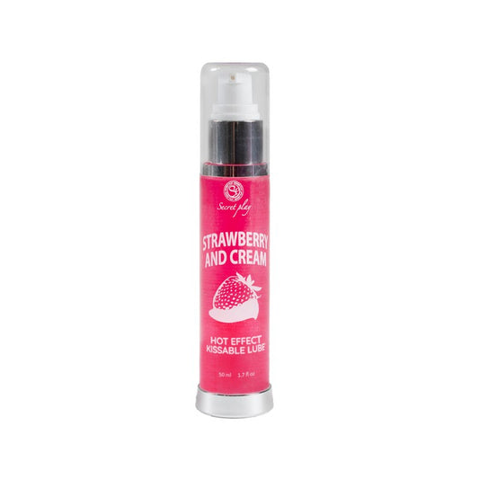 Lubrifiant chauffant Secret Play fraise chantilly – 2-en-1 massage et lubrifiant embrassable 50 ml