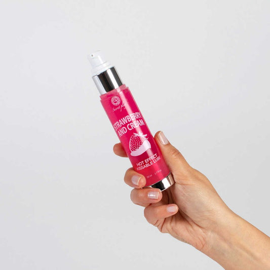 Flacon lubrifiant chauffant Secret Play fraise chantilly – formule glycérine et eau