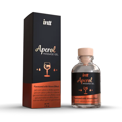 Gel de Massage effet chaud gout Apérol comestible pour toutes les parties du corps Disponible chez LollyDoll