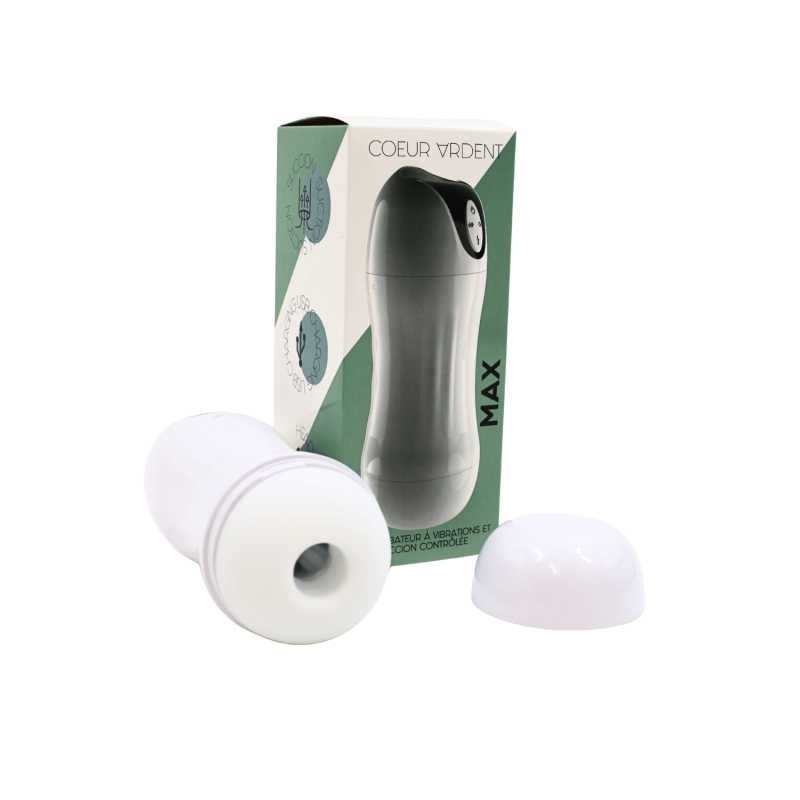 Masturbateur vibration succion homme MAX – dimensions 210 x 81 mm vue de profil
