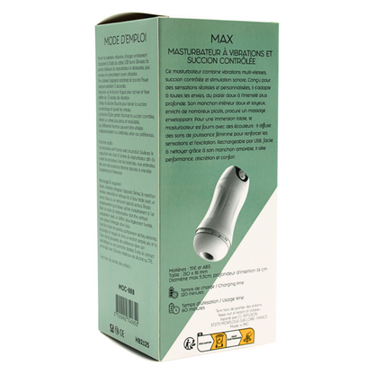 Masturbateur vibration succion homme MAX – câble recharge USB inclus
