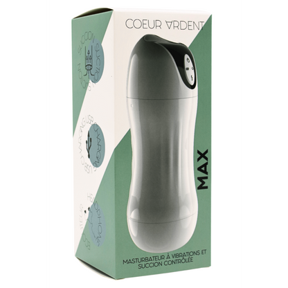 Masturbateur vibration succion homme MAX Cœur Ardent – packaging complet
