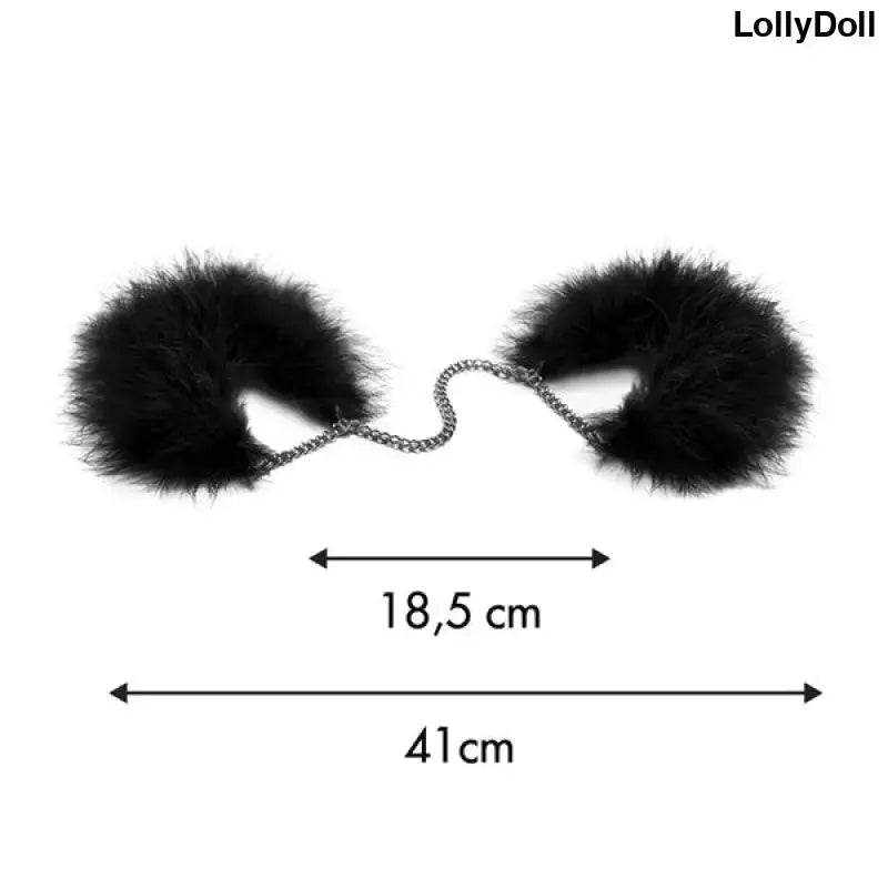 Les Menottes Za Za Zu en noir, un accessoire audacieux et mystérieux de la catégorie  Menottes et Bondage chez LollyDoll