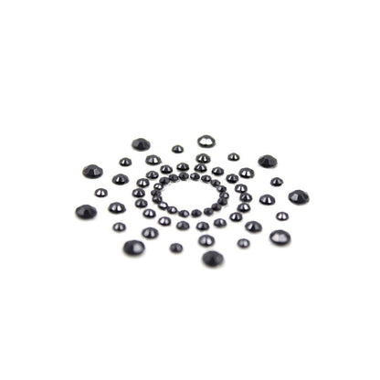 Cache tétons strass noir multipoints — détail des strass noirs scintillants