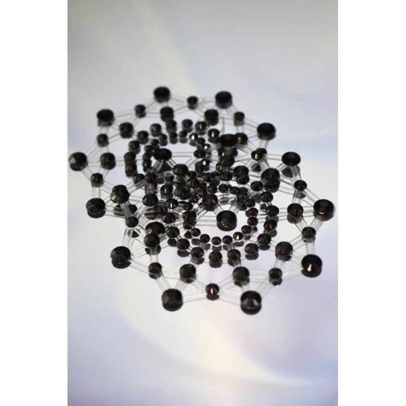Cache tétons strass noir multipoints — gros plan sur la décoration multipoints