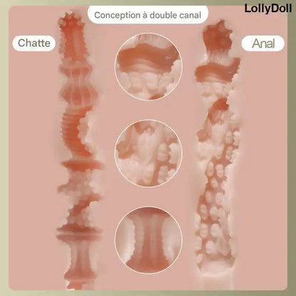 Image de la conception à double canal pour la Petite Poupée Sexuelle avec options chatte et anal sur Lollydoll.