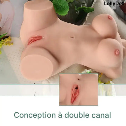 Petite poupée sexuelle en silicone avec conception à double canal pour un plaisir accru.