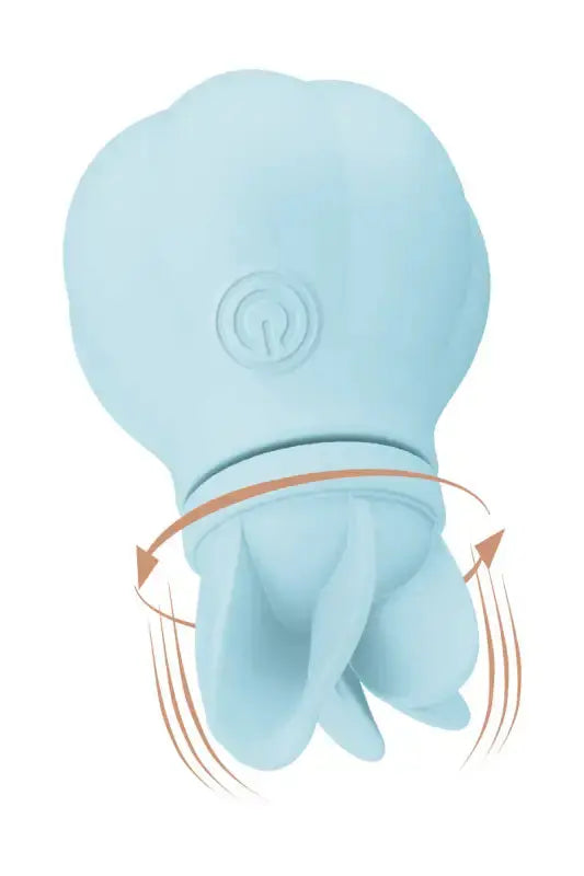 Masseur Stimulateur de clitoris rotatif bleu clair.