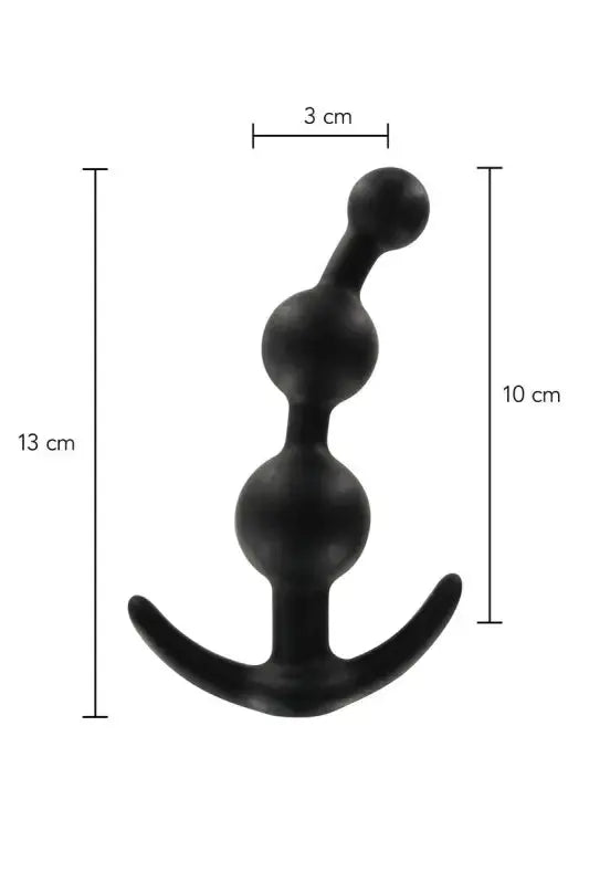 Perles anales noires ou Plug anal avec dimensions.