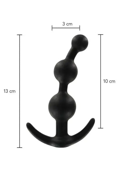 Perles anales noires ou Plug anal avec dimensions.