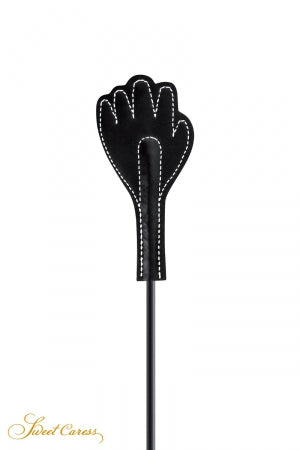 Mini cravache main avec plumes noires · Sweet Caress · vue 3