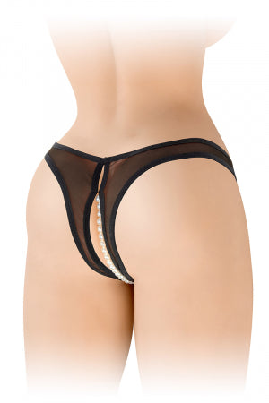 String ouvert avec perles Sophie noir · Fashion Secret · vue 3