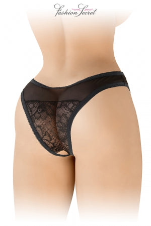 Tanga noir ouvert Ava · Fashion Secret · vue 3
