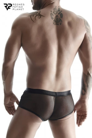 Boxer noir wetlook et mesh · Regnes · vue 4