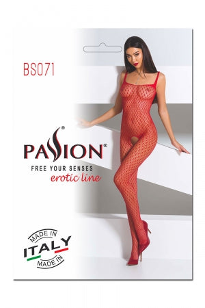 Combinaison Rouge résille · Passion bodystockings · vue 2