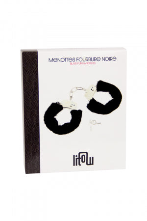 Menottes fourrure noire · Litolu · vue 2