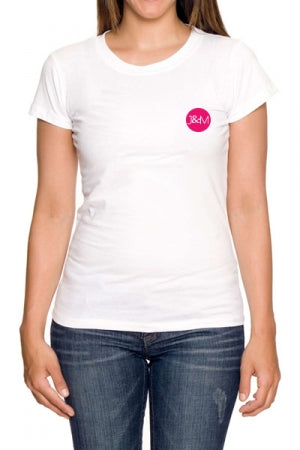 Tee-shirt femme cintré blanc à logo Jacquie et Michel