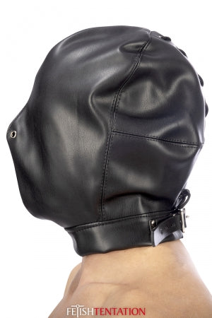 Cagoule BDSM fermée simili cuir · Fetish Tentation · vue 4